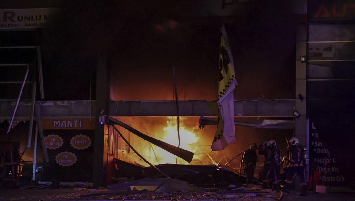 Ankara’da oto lastikçi dükkanında patlama: 3 iş yeri kullanılamaz hale geldi